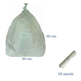 SACCO BIODEGRADABILE PER UMIDO CM. 50x60 ROTOLO DA 25 SACCHI