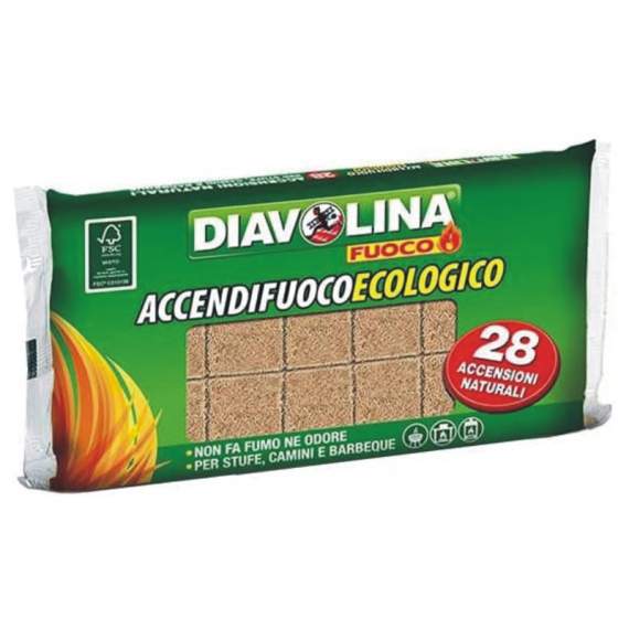 DIAVOLINA ACCENDIFUOCO ECOLOGICO 100 cubetti