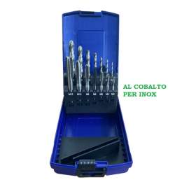 ASSORTIMENTO 7 MASCHI A MACCHINA COBALTO DA M3 A M12 CON PUNTE (14 PZ)
