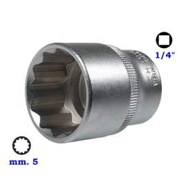 CHIAVE A BUSSOLA DA 1/4`` POLIGONALE MM. 5