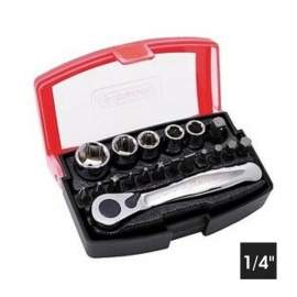 CHIAVI A BUSSOLA CON CRICCHETTO DA 1/4`` IN SET DA 19 PZ.