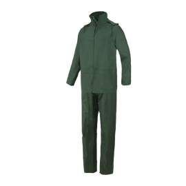 COMPLETO IMPERMEABILE VERDE POLIESTERE SPALMATO PVC TG. XL