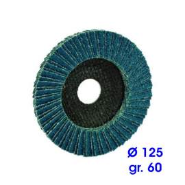 DISCO LAMELLARE 90 TELE MM. 125  GR 60 ZIRCONIO SUPPORTO ABRASIVO