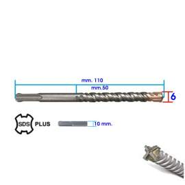 PUNTA SDS Plus 6X110/50 4 TAGLIENTI TIGER 2.0 MONOBLOCCO