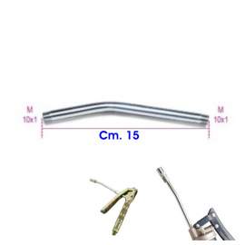 TUBETTO IN METALLO RIGIDO PER INGRASSATORI CM. 15 FILETTO M 10x1