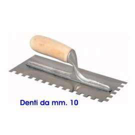 FRATTONE - SPATOLA INOX MM. 120x280 CON DENTI DA MM. 10x10