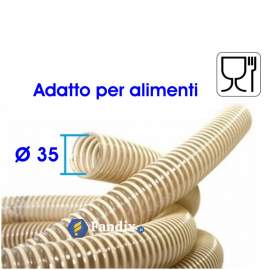 TUBO SPIRALATO PER LIQUIDI ALIMENTARI - PVC -5+60*C - mm. 35 CEGOFOOD