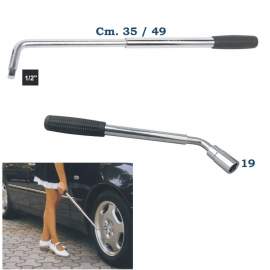 CHIAVE TELESCOPICA PER RUOTE QUADRO DA 1/2`` - MM. 350/490 CON BUSSOLA 19