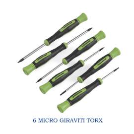 SET 6 MICRO CACCIAVITI TORX DAL T7 AL T20 - FG84TX/S6