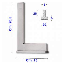 SQUADRA A CAPPELLO MM. 200x130 - 90* ACCIAIO CROMATO PER FABBRI - 2060
