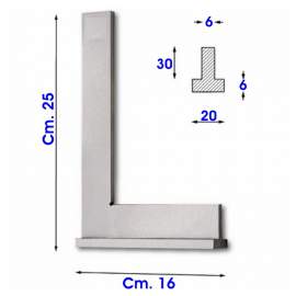 SQUADRA A CAPPELLO MM. 250x160 - 90* ACCIAIO CROMATO PER FABBRI - 2060