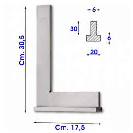 SQUADRA A CAPPELLO MM. 300x17,5 - 90* ACCIAIO CROMATO PER FABBRI - 2060