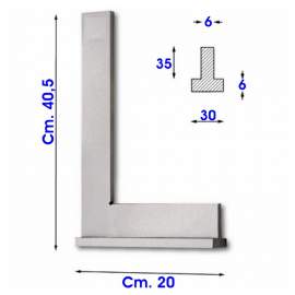 SQUADRA A CAPPELLO MM. 400x200 - 90* ACCIAIO CROMATO PER FABBRI - 2060