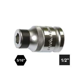 ADATTATORE RIDUTTORE BUSSOLA DA 1/2`` a ESAGONALE 5/16`` LUNGHEZZA mm. 38