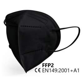 MASCHERINA FFP2 SENZA VALVOLA PIEGHEVOLE NERA