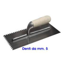FRATTONE - SPATOLA INOX MM. 120x280 CON DENTI DA MM. 5x5