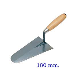CAZZUOLA PUNTA TONDA MM. 180 - MANICO IN LEGNO