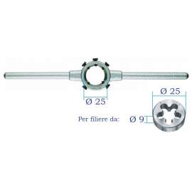 CHIAVE PORTAFILIERA DIN 225 - 25x9 - N 3 PER FILIERE DA M 7 - M 9