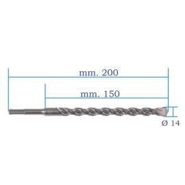 PUNTA SDS Plus MM. 14X200/150 - 2 TAGLIENTI RAPTOR