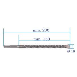 PUNTA SDS Plus MM. 18X200/150 - 2 TAGLIENTI RAPTOR