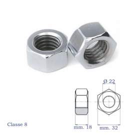 DADO ESAGONALE M 22 UNI 5588 ZINCATO CL. 8