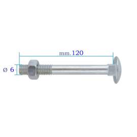 BULLONE TESTA TONDA M 6X120 TTQ UNI 5732 ZINCATO