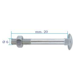 BULLONE TESTA TONDA M 6X20 TTQ UNI 5732 ZINCATO