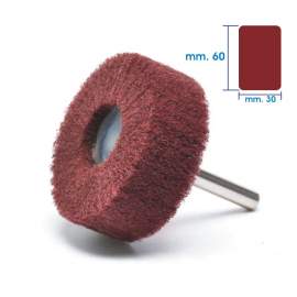 RUOTA SCOTCH BRITE PER SATINATURA MM. 60x30 GAMBO DA 6 GRANA MOLTO FINE