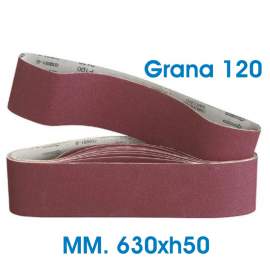 NASTRO ABRASIVO mm. 630x50 GRANA 120 IN TELA CORINDONE