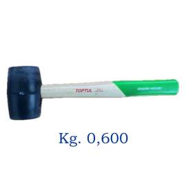 MAZZUOLA IN GOMMA NERA TESTA MM. 64 KG. 0,600 - MANICO IN LEGNO - TOPTUL