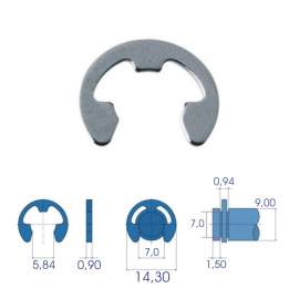 ANELLO ELASTICO DI ARRESTO D. 7 ZINCATO DIN 6799 UNI 7434