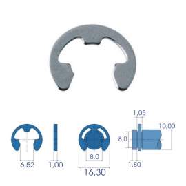 ANELLO ELASTICO DI ARRESTO D. 8 ZINCATO DIN 6799 UNI 7434