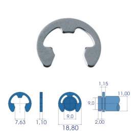 ANELLO ELASTICO DI ARRESTO D. 9 ZINCATO DIN 6799 UNI 7434