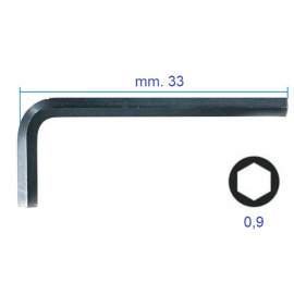 CHIAVE A BRUGOLA ESAGONO MASCHIO MM. 0,9 BRUNITA