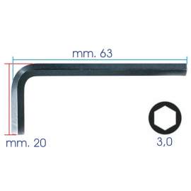 CHIAVE A BRUGOLA ESAGONO MASCHIO MM. 3,0 BRUNITA