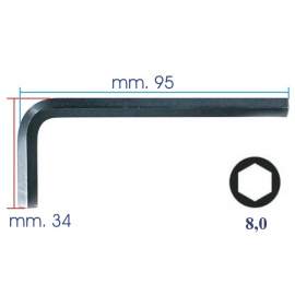 CHIAVE A BRUGOLA ESAGONO MASCHIO MM. 8,0 BRUNITA