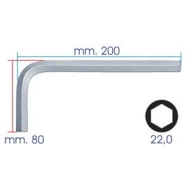 CHIAVE A BRUGOLA ESAGONO MASCHIO MM. 22,0 ZINCATA