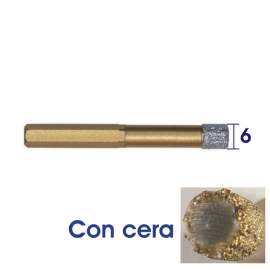 FORETTO DIAMANTATO D. 6 (1/4``) CERATO PER GRES, KLINKER, VETRO, GRANITI