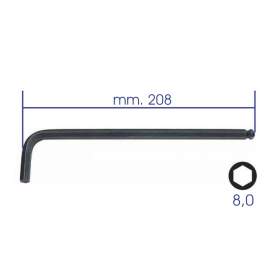 CHIAVE A BRUGOLA ESAGONO MASCHIO MM. 8,0x200 BRUNITA SFEROPOLIEDRICA