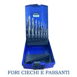ASSORTIMENTO 7 MASCHI FORI CIECHI HSS DA M3 A M12 CON PUNTE (14 PZ)