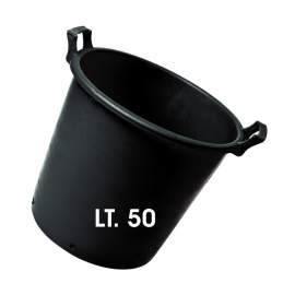 MASTELLO GIARDINIERE LT. 50 NERO CON MANICI - FORATO