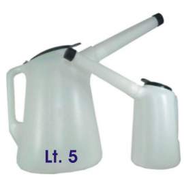 TRAVASATORE IN PLASTICA LT. 5 CON COPERCHIO E TUBO FLESSIBILE CON TAPPO