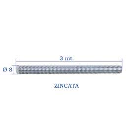 BARRA FILETTATA ZINCATA M 8x3.000 - 4.8 DIN 975 T05 (L3)