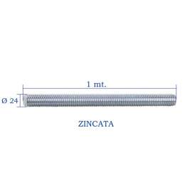 BARRA FILETTATA ZINCATA M 24x1.000 - 4.8 DIN 975 T05