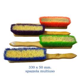 SPAZZOLA MULTIUSO BICOLOR MANICO LUNGO PER PULIZIA BANCHI