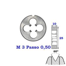 FILIERA TONDA HSS DIN 223 M 3x0,5 DIAMETRO 25